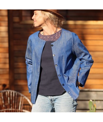 Veste Annie -  jean de coton indigo le concept de la Pate a emporter 