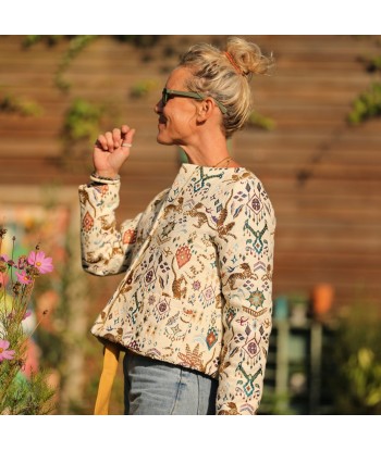 Veste Frida jacquard majestique - doublure lin ocre une grave pollution 