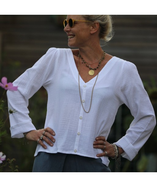 Blouse Flora - double gaze de coton blanche chez Cornerstreet bien 