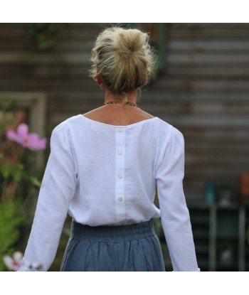 Blouse Flora - double gaze de coton blanche chez Cornerstreet bien 