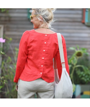 Blouse Flora - lin/viscose orange feu les muscles