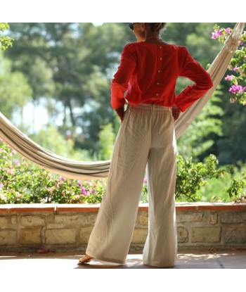 Blouse Flora - lin/viscose orange feu les muscles