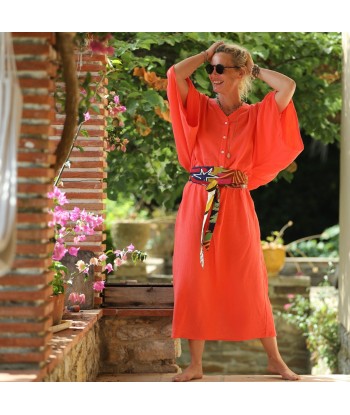 Robe Xiou double gaze de coton orange vif chez Cornerstreet bien 