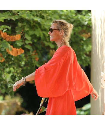 Robe Xiou double gaze de coton orange vif chez Cornerstreet bien 