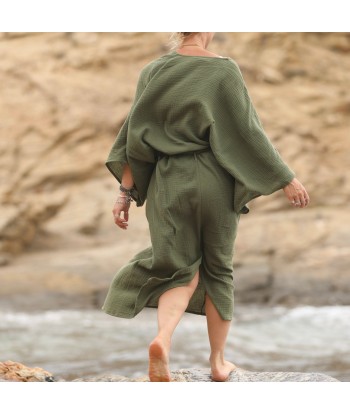 Robe Xiou double gaze de coton vert army l'achat 