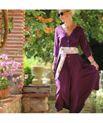 La combi India manches 3/4 en viscose lilas les muscles