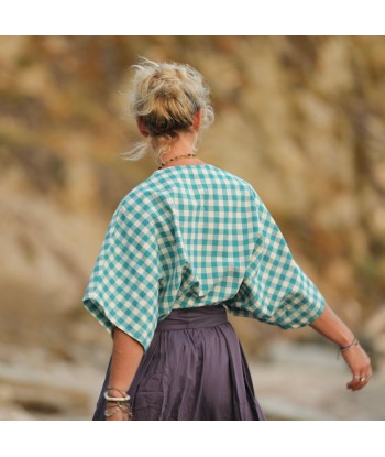 Blouse Yoko - coton carreaux canard destockage