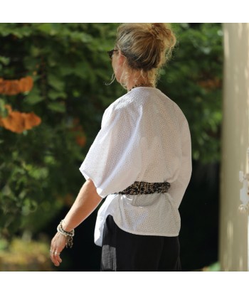 Blouse Yoko - broderie en voile de coton damier de fleurs Les magasins à Paris