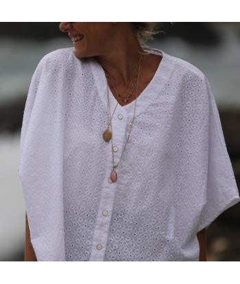 Blouse Yoko - broderie en voile de coton damier de fleurs Les magasins à Paris