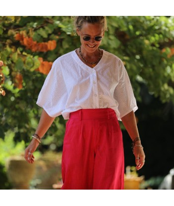 Blouse Yoko - broderie en voile de coton damier de fleurs Les magasins à Paris