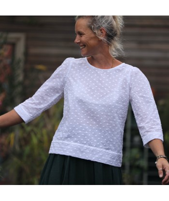 Blouse Eulalie manches 3/4 - pois brodés Venez découvrir notre 