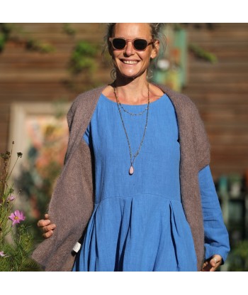 Robe Louisa - lin stone wash azur la livraison gratuite