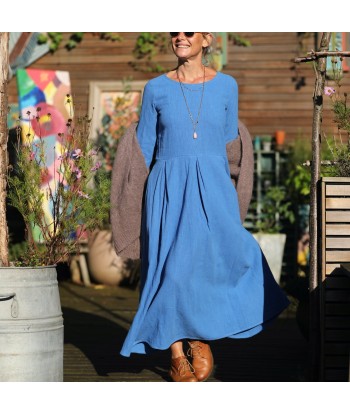 Robe Louisa - lin stone wash azur la livraison gratuite