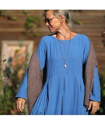 Robe Louisa - lin stone wash azur la livraison gratuite