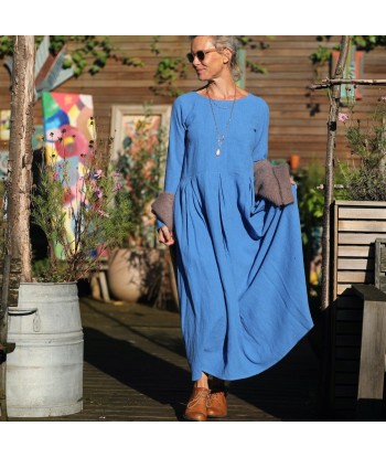 Robe Louisa - lin stone wash azur la livraison gratuite