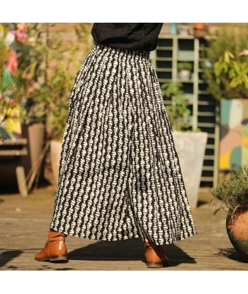 Pantalon Paco -  viscose Batik noir/blanc en stock