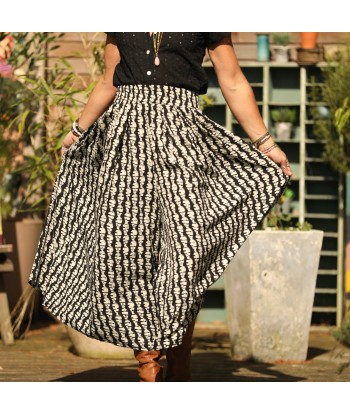 Pantalon Paco -  viscose Batik noir/blanc en stock