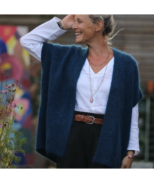 Gilet Mireille bleu océan destockage