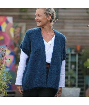 Gilet Mireille bleu océan destockage