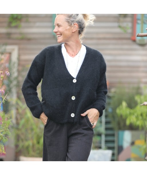 Gilet Eve noir en linge