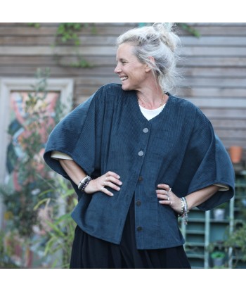 Veste kimono Yoko - velours côtelé colvert Par le système avancé 