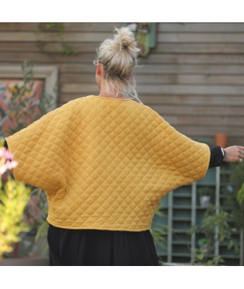 Veste kimono Yoko - double gaze de coton matelassé ocre Les magasins à Paris et en Île-de-France