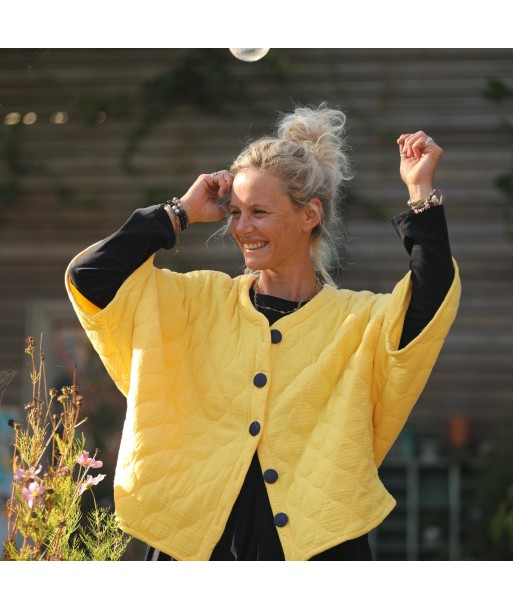 Veste kimono Yoko - double gaze de coton matelassé jaune mimosas sélection de produits