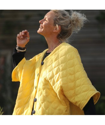 Veste kimono Yoko - double gaze de coton matelassé jaune mimosas sélection de produits