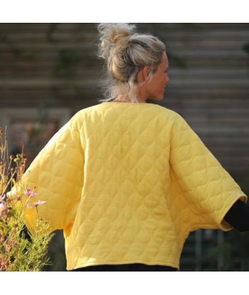 Veste kimono Yoko - double gaze de coton matelassé jaune mimosas sélection de produits