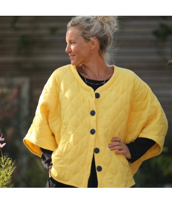 Veste kimono Yoko - double gaze de coton matelassé jaune mimosas sélection de produits