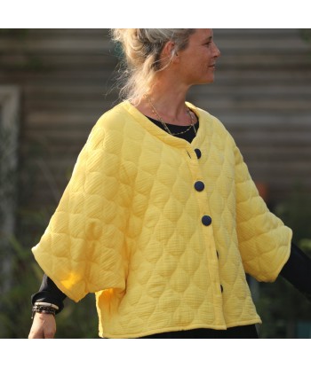 Veste kimono Yoko - double gaze de coton matelassé jaune mimosas sélection de produits