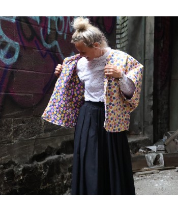 Veste kimono Yoko - coton matelassé imprimé fleuri pop Les magasins à Paris