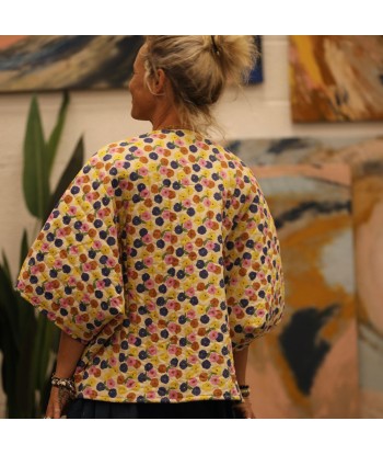 Veste kimono Yoko - coton matelassé imprimé fleuri pop Les magasins à Paris