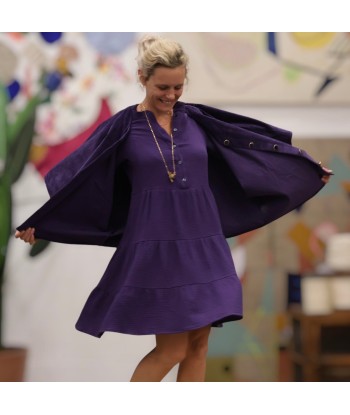 Robe Bella - double gaze de coton lilas soldes