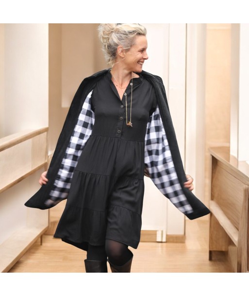 Robe Bella - sergé de viscose noir soldes