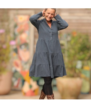 Robe Bella - lin stone wash bleu navy pas cher 