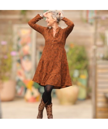 Robe Bella - double gaze de coton fleuri caramel offre 