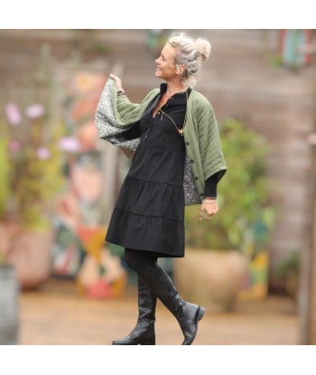 Robe Bella - velours milleraies noir outlet