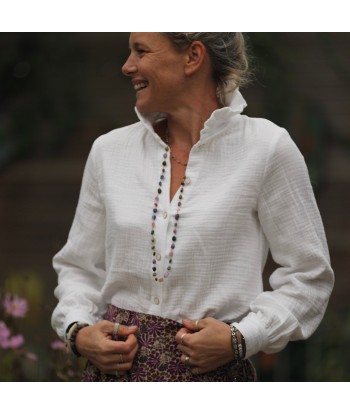 Blouse Marthe -  triple gaze de coton blanc cassé de l' environnement