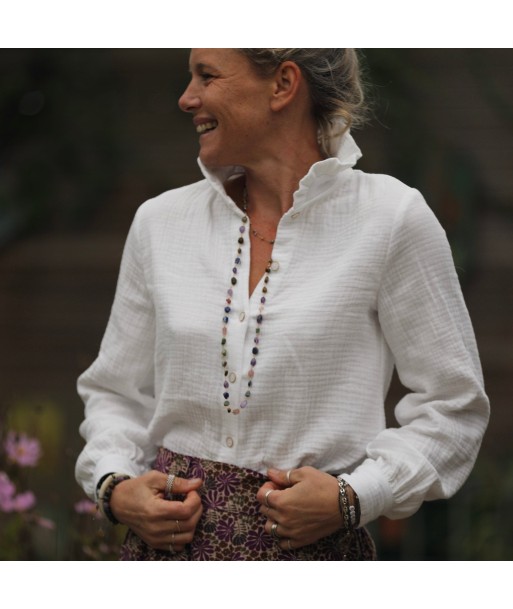 Blouse Marthe -  triple gaze de coton blanc cassé de l' environnement