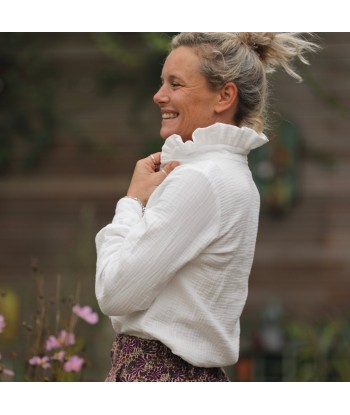 Blouse Marthe -  triple gaze de coton blanc cassé de l' environnement