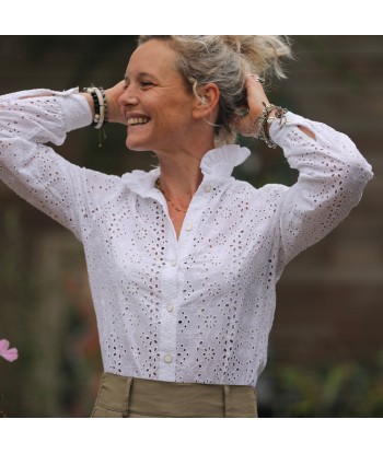 Blouse Marthe -  broderie fleurie blanc cassé Jusqu'à 80% De Réduction