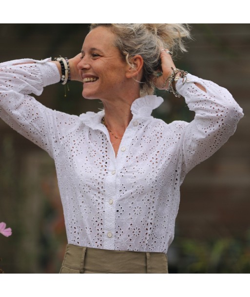 Blouse Marthe -  broderie fleurie blanc cassé Jusqu'à 80% De Réduction