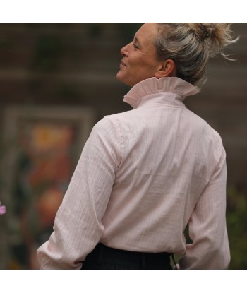 Blouse Marthe -  Dobby de coton tressé rose poudré Les êtres humains sont 