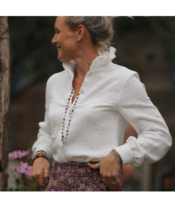 Blouse Marthe -  triple gaze de coton blanc cassé de l' environnement