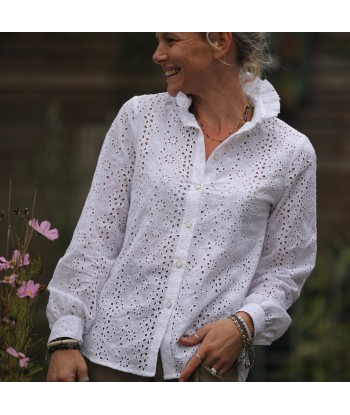 Blouse Marthe -  broderie fleurie blanc cassé Jusqu'à 80% De Réduction