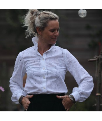 Blouse Marthe -  broderie géométrique blanche meilleur choix