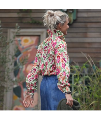 Blouse Marthe -  viscose fleurs abstraites commande en ligne