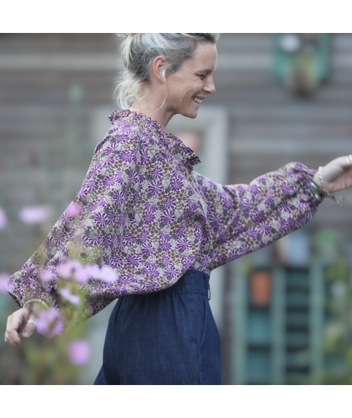 Blouse Miléna - velours milleraies Violettes Sauvages meilleur choix