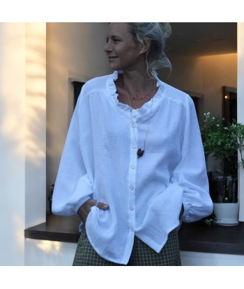 Blouse Miléna - double gaze de coton blanche acheter en ligne